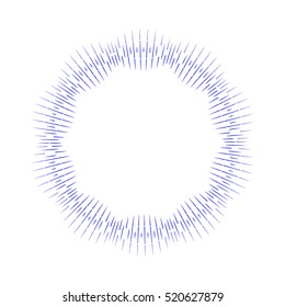 Rays radiating from a center. Linear drawing of rays of the sun. Design elements for your projects. Sunburst frame vector illustration.