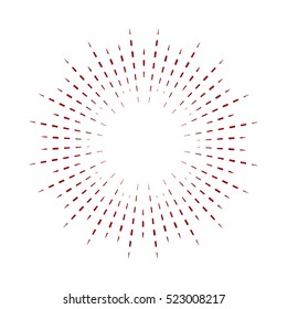 Rays radiating from a center. Linear drawing of rays of the sun. Design elements for your projects. Sunburst frame vector illustration.