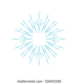 Rays radiating from a center. Linear drawing of rays of the sun. Design elements for your projects. Sunburst frame vector illustration. Retro, vintage, hipster style.