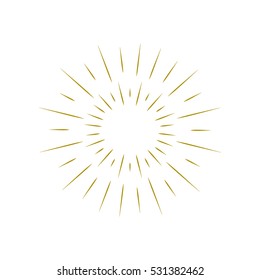 Rays radiating from a center. Linear drawing of rays of the sun. Design elements for your projects. Sunburst frame vector illustration. Retro, vintage, hipster style