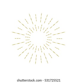 Rays radiating from a center. Linear drawing of rays of the sun. Design elements for your projects. Sunburst frame vector illustration. Retro, vintage, hipster style
