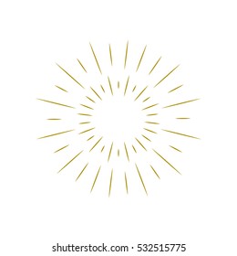 Rays radiating from a center. Linear drawing of rays of the sun. Design elements for your projects. Sunburst frame vector illustration. Retro, vintage, hipster style.