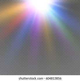 The rays of the rainbow.spotlight of different colors.bright effect with transparency.the lighting effects.vector illustration