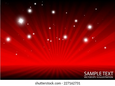 Rays spreading abstract red background vector template - Abstract vector burst red background illustration