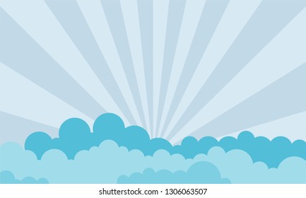 rays of the sun breaking through clouds - Vector

