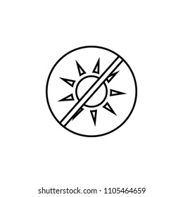 the rays of the sun are forbidden outline icon. Element of logistic icon for mobile concept and web apps. Thin line the rays of the sun are forbidden outline icon on white background