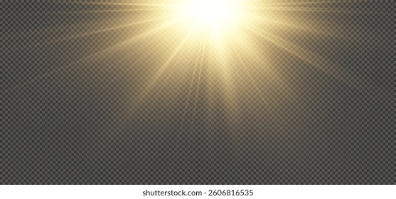  Rays of sun. A glare of light.bright flash, yellow light explosion 
