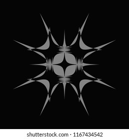 Rays symbol sign on a black background