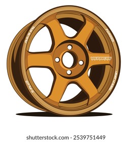 RAYS TE37 SAGA S PLUS (Bronze Almite) Wheels Vector Illustration
