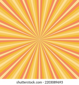 Rays vector beams element. Sunburst vintage yellow shape. Radiating radial merging lines. Abstract circular geometric shape.