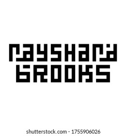 Rayshard Brooks word. Kufi Style. Vector Illustration. 