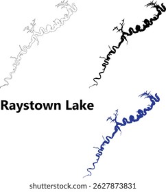 Raystown Lake icon. Raystown Lake Outline. Raystown Lake Pennsylvania Map. Text word. flat style.