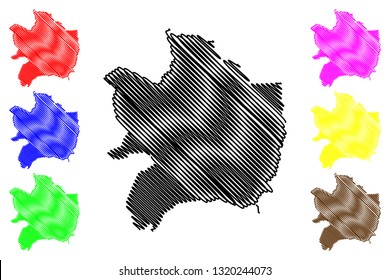 Razavi Khorasan Province (Provinces of Iran, Islamic Republic of Iran, Persia) map vector illustration, scribble sketch Razavi Khorasan map