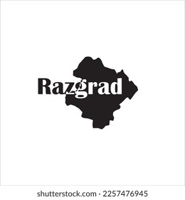 Razgrad map and black lettering design on white background - Shutterstock ID 2257476945