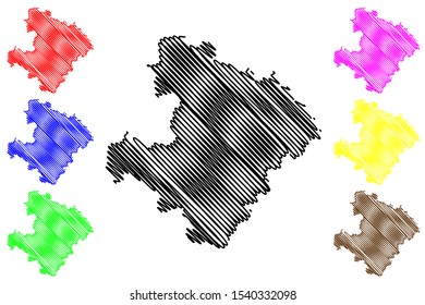 Razgrad Province (Republic of Bulgaria, Provinces of Bulgaria) map vector illustration, scribble sketch Razgrad map