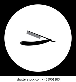 razor barber work tool simple black icon eps10