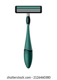 Razor. Beard haircut accessorie. Sharp shave equipment for hygiene or hairstyle isolated on white. Shaving mock up icon