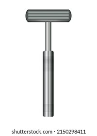 Razor. Friseursalat für Bart. Scharfe Rasierapparate für Hygiene oder Frisur einzeln auf Weiß. Rauchmelder-Symbol