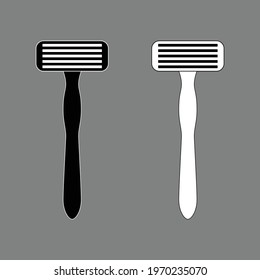 Razor black white outline icon