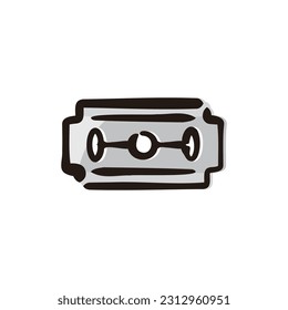 Razor blade - Barber icon (Hand draw color version)