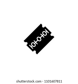Razor blade black icon concept. Razor blade flat  vector symbol, sign, illustration.