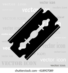 razor blade black vector icon