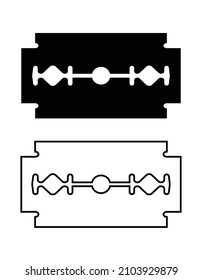 razor blade black and white, vector illustration