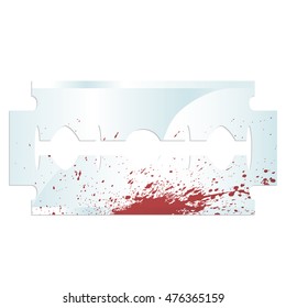 RAZOR BLADE WITH BLOOD