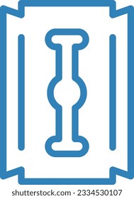 Icono azul de hoja de color azul - Icono único, vector