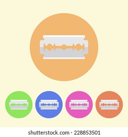razor blade colored round icons