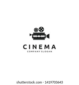 Razor blade combination vintage camera, studio logo design 