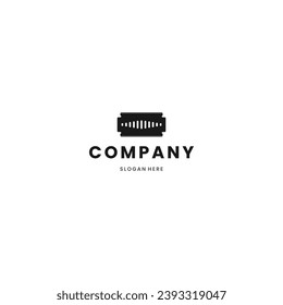 razor blade combine with sound wave logo design modern concept