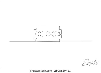 razor blade continuous line vector illustration