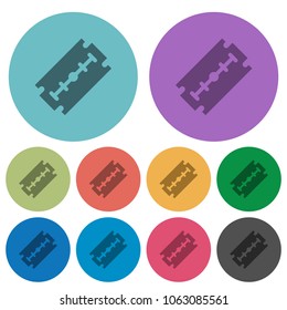 Razor blade darker flat icons on color round background