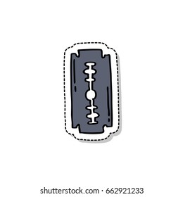 razor blade doodle icon, sticker