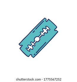 razor blade doodle icon, vector illustration