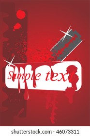 Razor Blade mit Tropfen Blut.