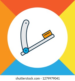 Razor blade icon colored line symbol. Premium quality isolated straight sharp element in trendy style.