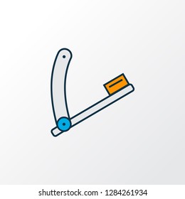 Razor blade icon colored line symbol. Premium quality isolated straight sharp element in trendy style.