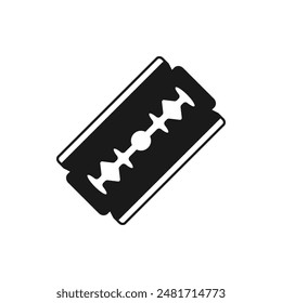 Icono de hoja de afeitar estilo plano aislado sobre fondo blanco. Ilustración vectorial