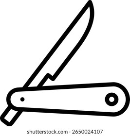 razor blade icon illustration design with outline, this is not made from any AI generation