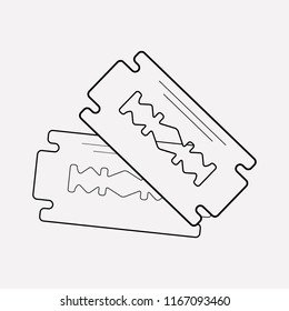 Razor blade icon line element. Vector illustration of razor blade icon line isolated on clean background for your web mobile app logo design.