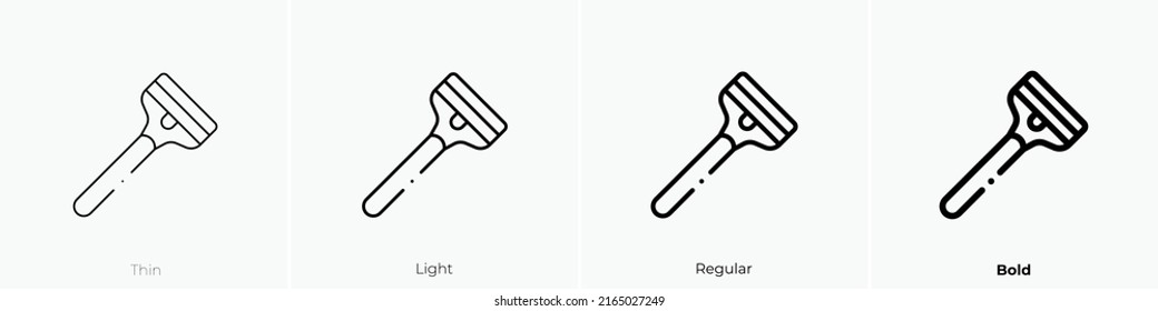 razor blade icon. Linear style sign isolated on white background. Vector illustration.