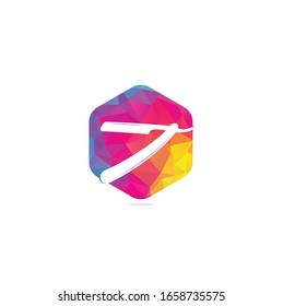 Razor blade icon logo design. simple flat vector illustration. Barber shop logo, label. Barber shop logo with barber razor	