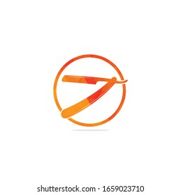 Razor blade icon logo design. simple flat vector illustration. Barber shop logo, label. Barber shop logo with barber razor	