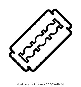 Razor blade icon on lineart or black & wh
