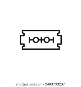 Icono de hoja de afeitar contorno colección en negro