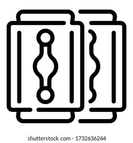 Razor blade icon. Outline razor blade vector icon for web design isolated on white background