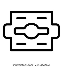 Razor blade icon outline vector. Cosmetic care. Cream shaving
