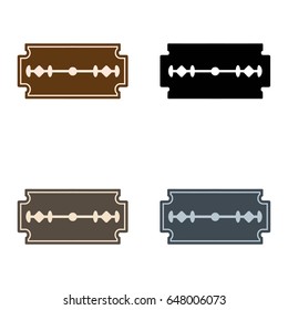 Razor blade icon set